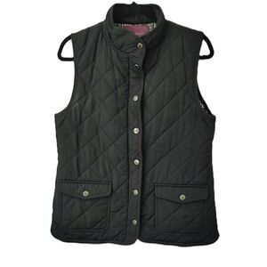 Savile Row Co Black Quilted Vest Medium Women's Sleeveless Jacket